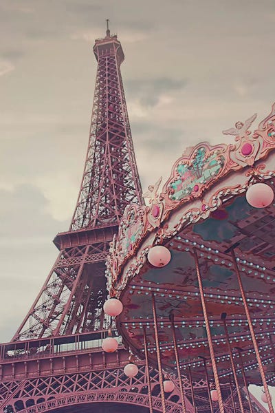 Grace Digital Art Co: Eiffel Tower Carousel by Grace Digital Art Co