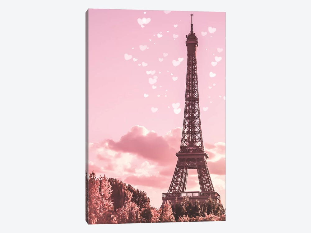 Pink Eiffel Tower by Grace Digital Art Co 1-piece Canvas Artwork