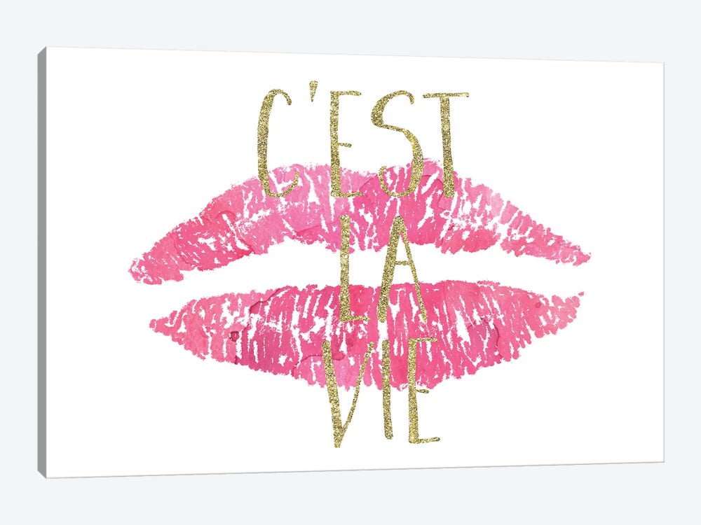 Pink Lips by Grace Digital Art Co 1-piece Canvas Print