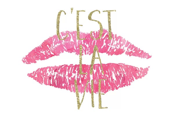 Grace Digital Art Co: Pink Lips by Grace Digital Art Co