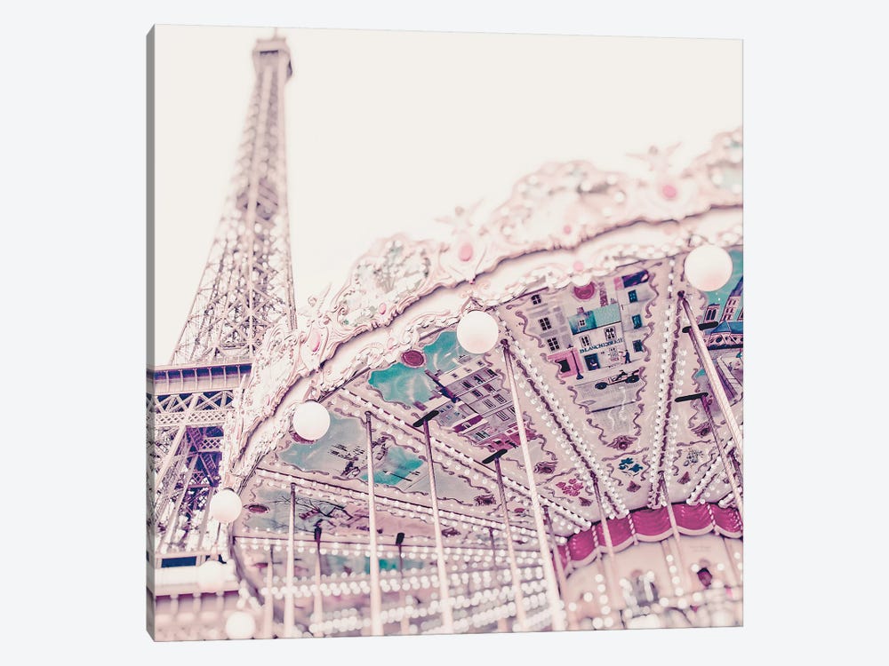 Eiffel Tower Carousel Light by Grace Digital Art Co 1-piece Canvas Print