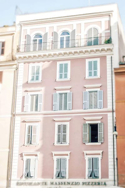 Grace Digital Art Co: Pink Building - Rome by Grace Digital Art Co