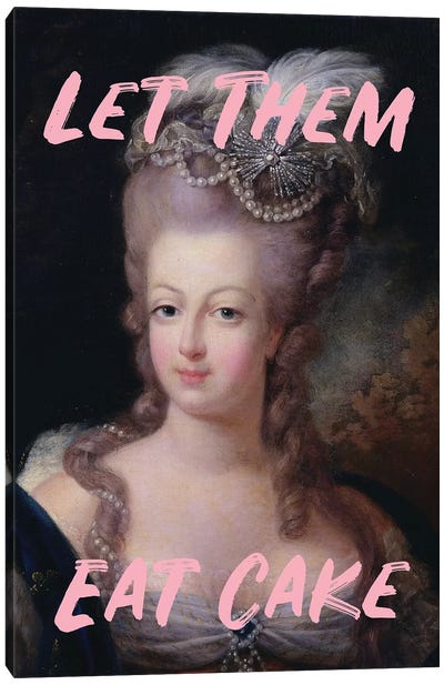 Marie Antoinette Pink Text X Canvas Art Print - Funky Fun