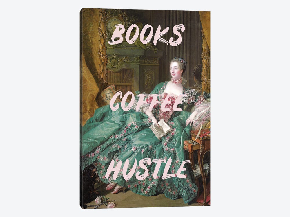 Books Coffee Hustle by Grace Digital Art Co 1-piece Canvas Art