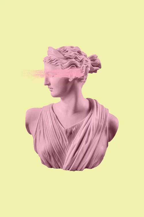 Goddess On Yellow by Grace Digital Art Co wall art