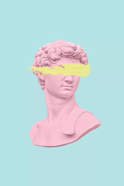 Pastels: David On Blue by Grace Digital Art Co