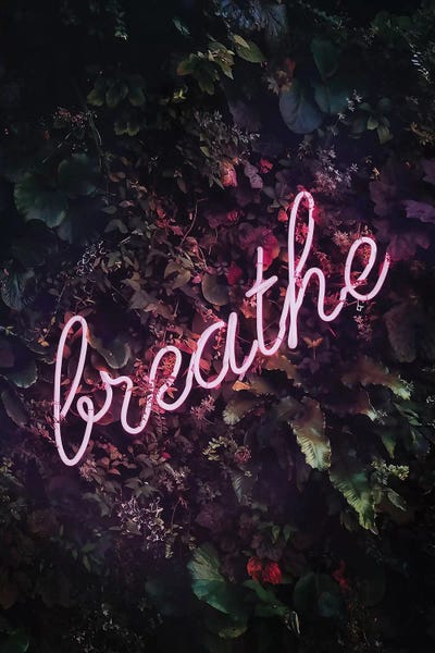 Neon Typography: Breathe Neon by Grace Digital Art Co