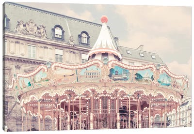 Carousel Of Paris Canvas Art Print - Amusement Park Art