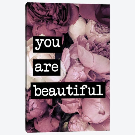 You Are Beautiful Canvas Print #RAB194} by Grace Digital Art Co Canvas Art Print