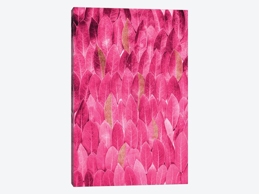 Gold Pink Leaves by Grace Digital Art Co 1-piece Canvas Print
