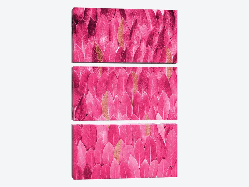 Gold Pink Leaves by Grace Digital Art Co 3-piece Art Print