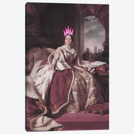 Queen Victoria Neon Canvas Print #RAB198} by Grace Digital Art Co Canvas Art