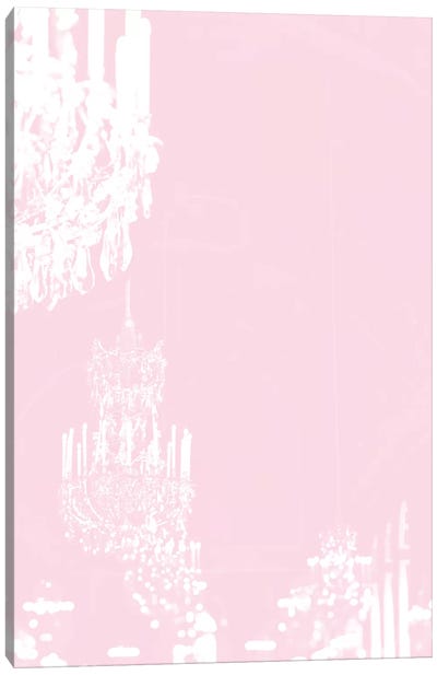 Chandelier Baby Pink Canvas Art Print - Chandelier Art