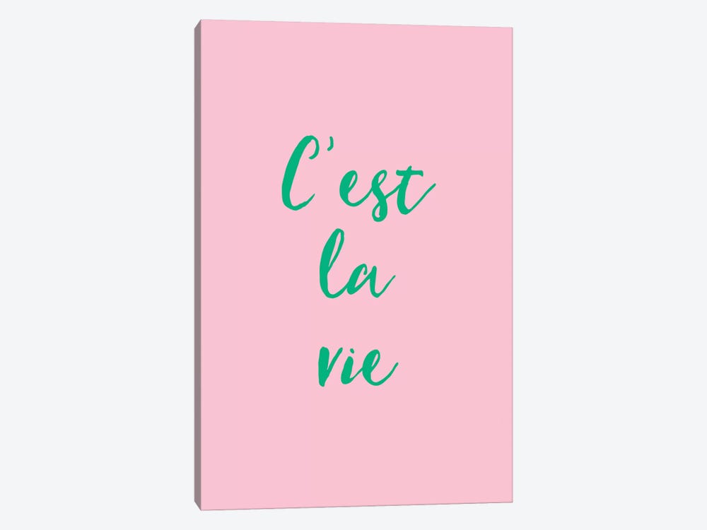 C'est La Vie Pink And Green by Grace Digital Art Co 1-piece Canvas Art
