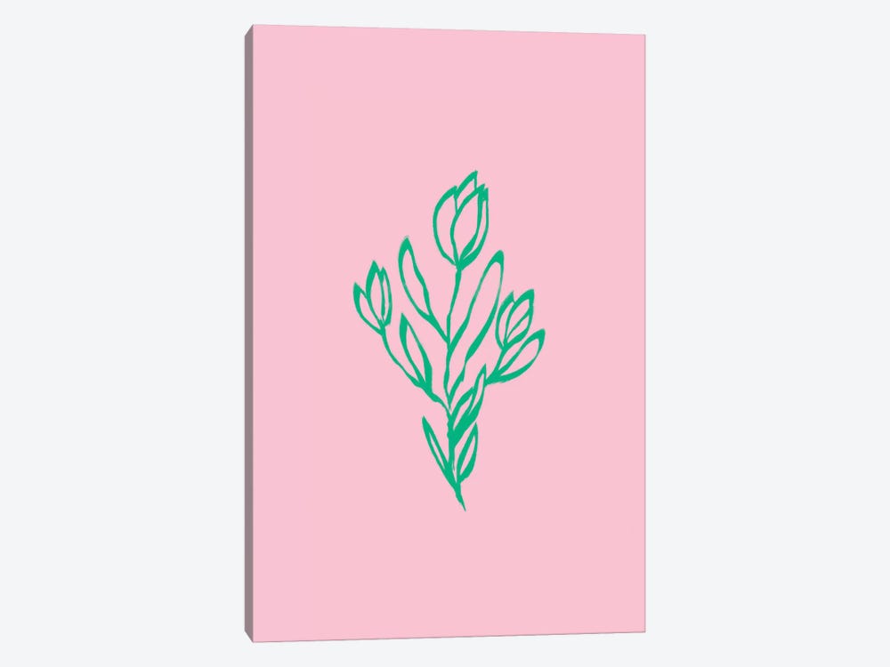 Floral Pink Green by Grace Digital Art Co 1-piece Art Print