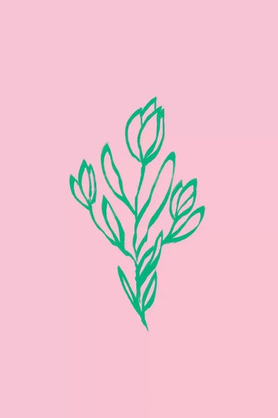 The Cut Outs Collection: Floral Pink Green by Grace Digital Art Co
