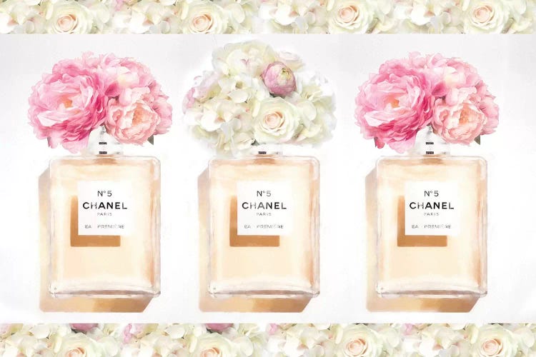 Three Floral Perfume Bottles