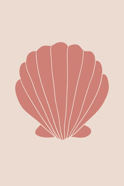 Grace Digital Art Co: Terracotta Clam Shell by Grace Digital Art Co