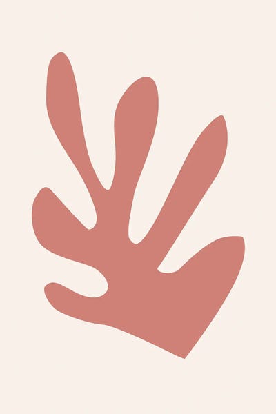 Artists Like Matisse: Teracotta Leaf Cut-Out by Grace Digital Art Co