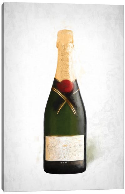 Champagne Painting Canvas Art Print - Champagne Art