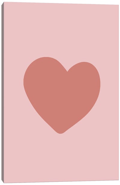 Terracotta Love Heart Canvas Art Print - Grace Digital Art Co