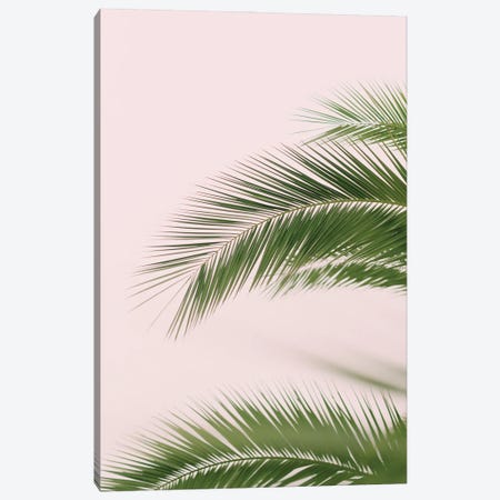Pink And Green Palm Tree Canvas Print #RAB264} by Ruby and B Art Print