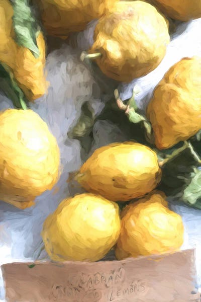 Mediterranean Décor: Lemon Painting II by Grace Digital Art Co