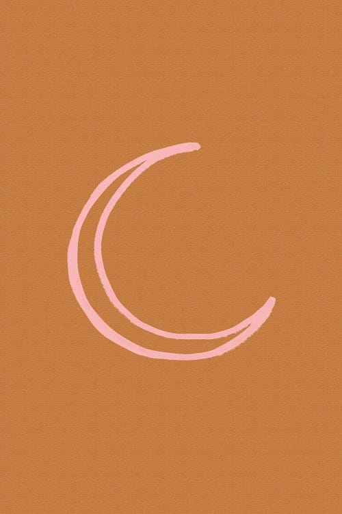 Crescent Moon On Burnt Orange