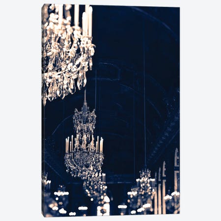 Gold Navy Chandelier Canvas Print #RAB27} by Ruby and B Canvas Art Print