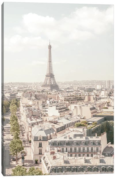 Paris Pastel Tones Canvas Art Print - The Eiffel Tower