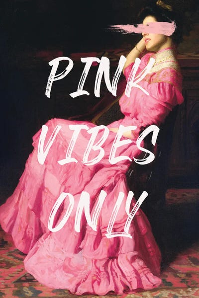 Black: Pink Vibes Only by Grace Digital Art Co