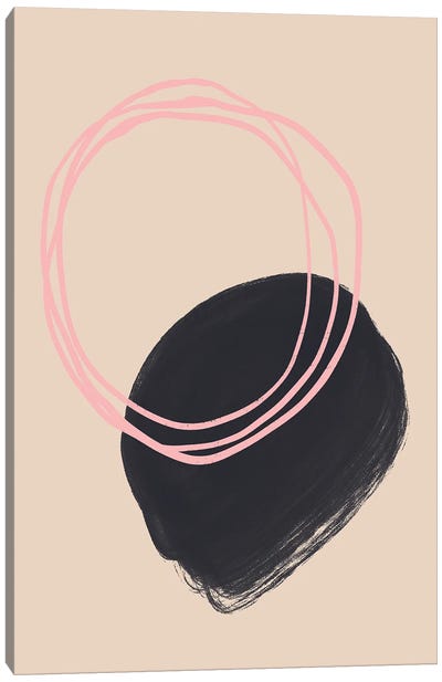 Abstract Pink Circle Canvas Art Print - Grace Digital Art Co
