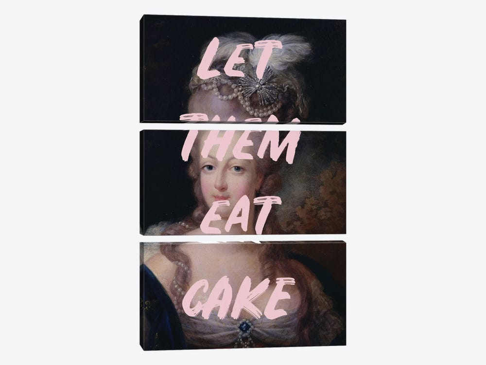 Let Them Eat Cake Graffiti by Grace Digital Art Co 3-piece Canvas Art Print