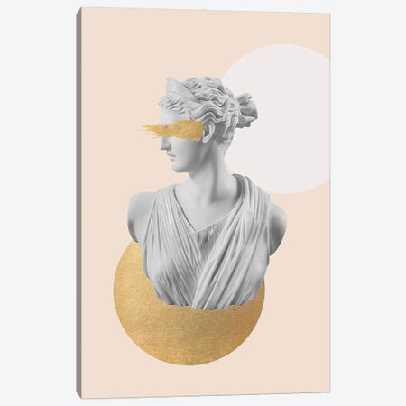 Gold Artemis Bust Canvas Print #RAB318} by Grace Digital Art Co Canvas Wall Art
