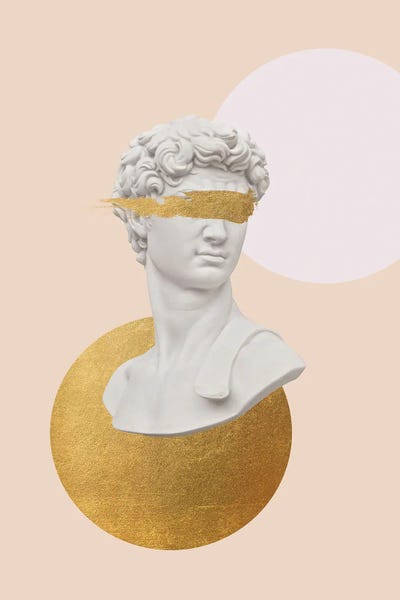 Grace Digital Art Co: Gold David Bust by Grace Digital Art Co