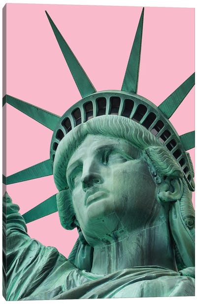 Liberty Pink Canvas Art Print - Famous Monuments & Sculptures