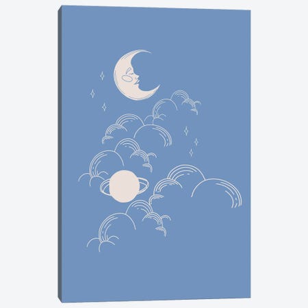 Blue Celestial Canvas Print #RAB335} by Grace Digital Art Co Art Print