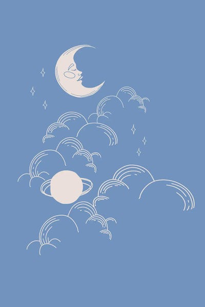 Grace Digital Art Co: Blue Celestial by Grace Digital Art Co