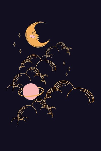 Mysticism: Moon And Stars by Grace Digital Art Co