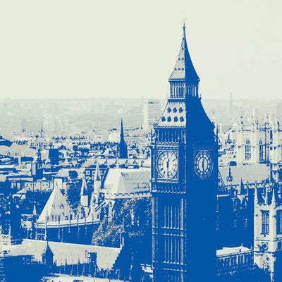London In Blue by Grace Digital Art Co canvas print