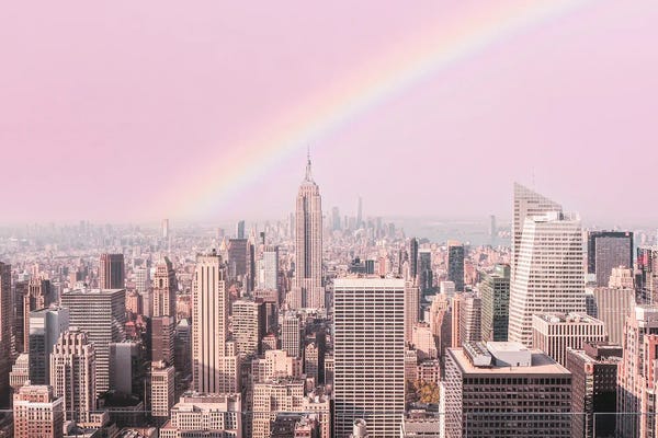 Grace Digital Art Co: Rainbow Over New York by Grace Digital Art Co