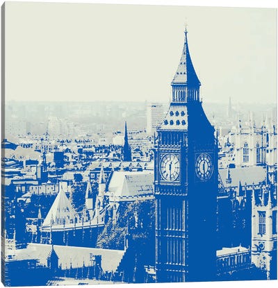 London In Blue Canvas Art Print - Big Ben