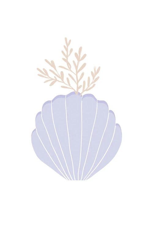 Clam Vase In Lilac