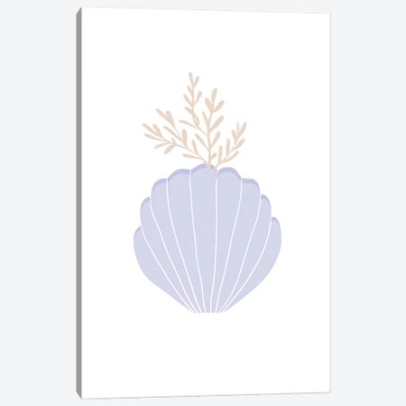 Clam Vase In Lilac Canvas Print #RAB353} by Grace Digital Art Co Canvas Wall Art