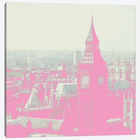 London In Pink Canvas Print #RAB35} by Ruby and B Canvas Artwork