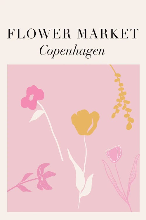 Copenhagen Flower Market by Grace Digital Art Co wall art