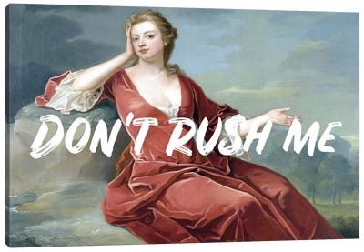 Don't Rush Me - Horizontal White Canvas Art Print - Historical Fashion Art