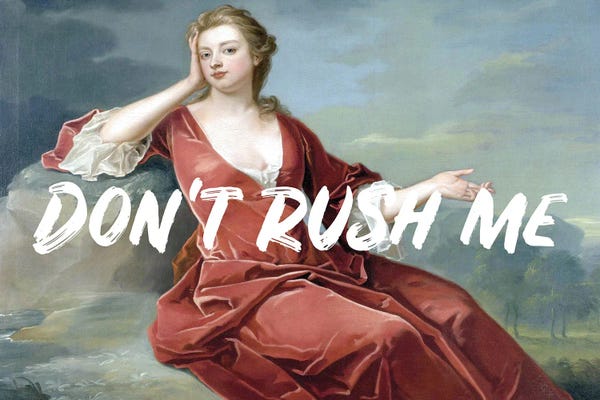 Grace Digital Art Co: Don't Rush Me - Horizontal White by Grace Digital Art Co