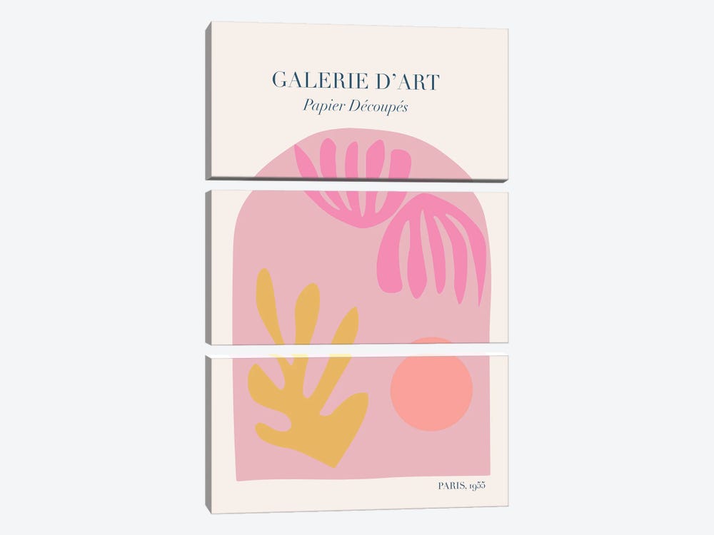 Galerie D'Art Pink Cut Outs by Grace Digital Art Co 3-piece Canvas Artwork