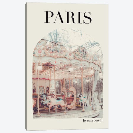 Paris Carousel - Arch Canvas Print #RAB381} by Grace Digital Art Co Canvas Print